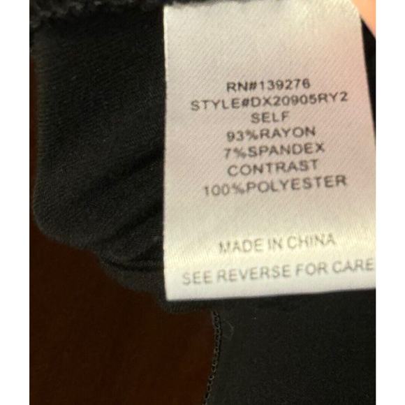 Daniel Rainn Blouse 2X Womens Black Top Sheer Sleeves Minimalist Career Dressy - Picture 9 of 9